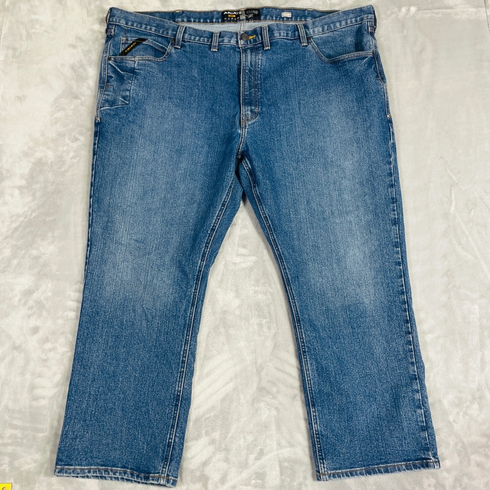 Ariat Rebar M4 Jeans Mens 50x30 Blue Relaxed Bootcut Workwear Denim